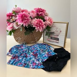 New Adisputent Mermaid 2 Piece Size XL High Waist Bathing Suit